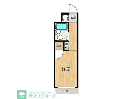 福田マンション(ワンルーム/2階)の間取り写真