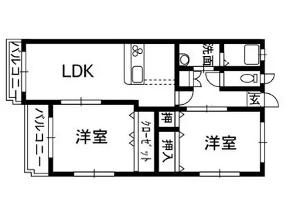 グレイシャスミユキ(2LDK/2階)の間取り写真