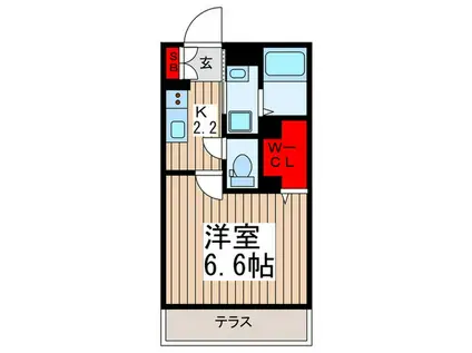 グランデヴィクトワール(1K/1階)の間取り写真