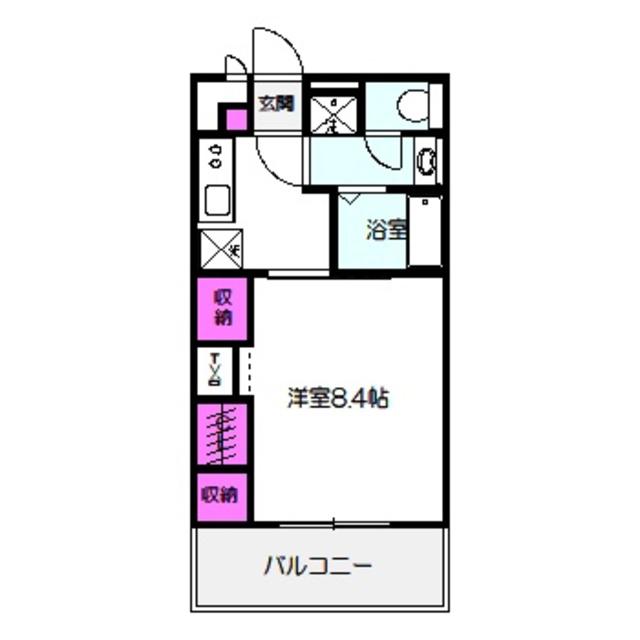 HANATEN イースト(1K/1階)の間取り写真