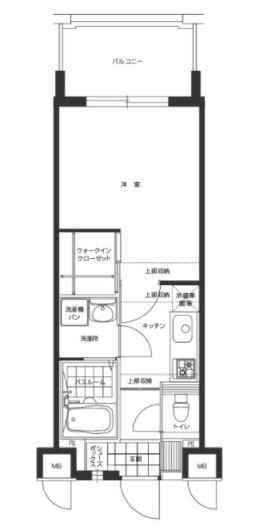 エンクレスト博多駅東(1K/2階)の間取り写真