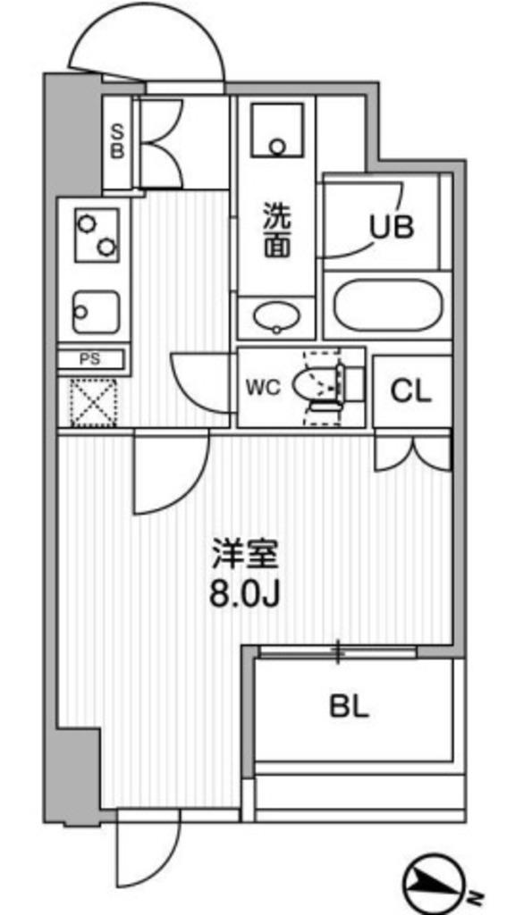 東神田テラスレジデンス(1K/9階)の間取り写真