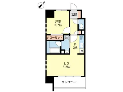 ADORATION(1LDK/2階)の間取り写真