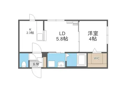 GRATOSA南郷(1LDK/4階)の間取り写真