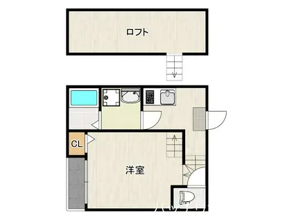 NEXSTAGE 七隈(1K/2階)の間取り写真