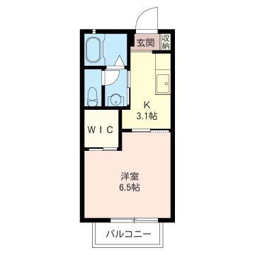 代官スプリングス A(1K/1階)の間取り写真