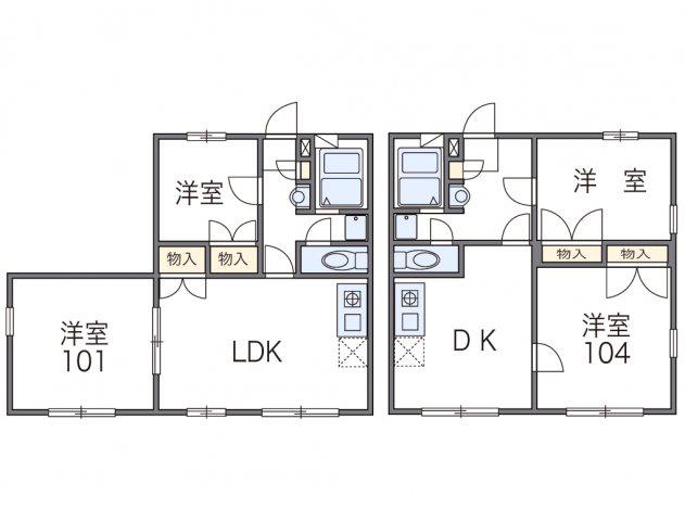 レオパレス宮田第3(2DK/2階)の間取り写真