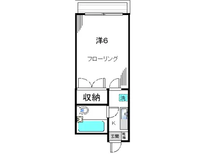 グランデ東中野(1K/2階)の間取り写真