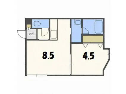 LEETOWN B(1LDK/2階)の間取り写真