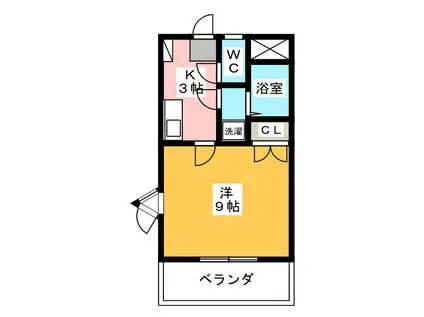 マウンティン藤(1K/4階)の間取り写真