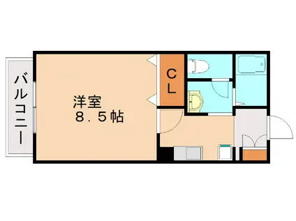 GREEN VIEW和白(1K/1階)の間取り写真