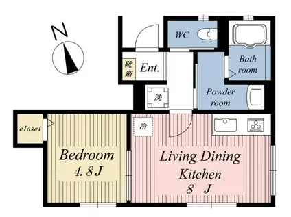 グレーシア(1LDK/1階)の間取り写真