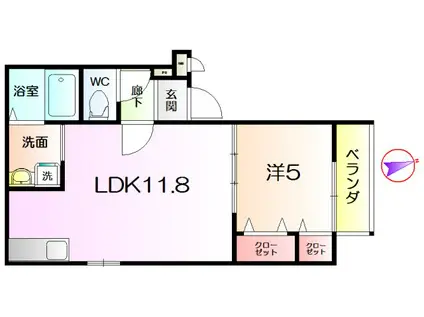 フジパレス堺東III番館(1LDK/1階)の間取り写真