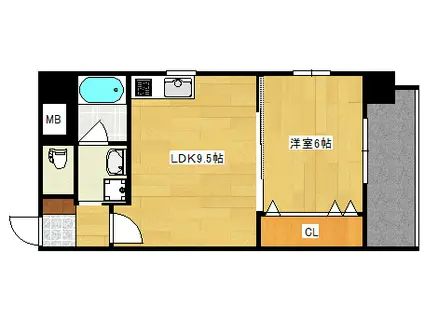 LAFERIA東観音(1LDK/7階)の間取り写真