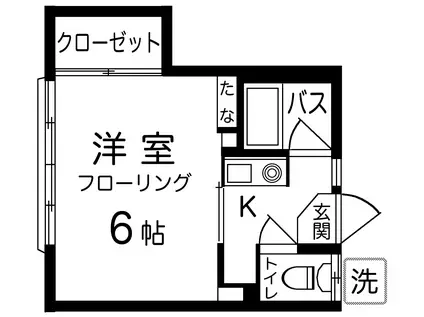 さくら荘(1K/2階)の間取り写真