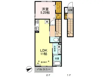 フロール パーク(1LDK/1階)の間取り写真