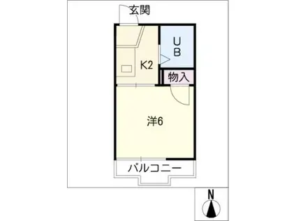 ジュネスK(1K/1階)の間取り写真