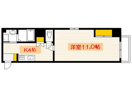 エイトバレー広島駅前通 (1K/3階)の間取り写真