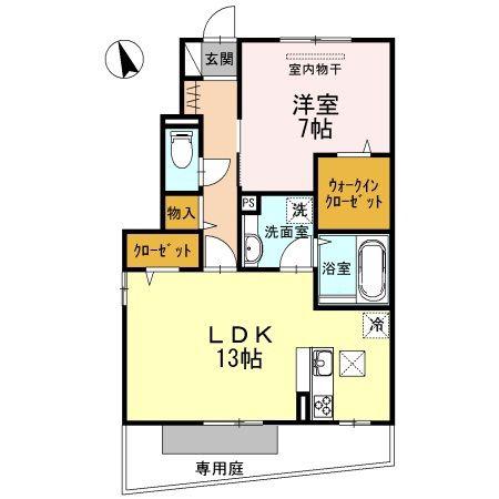 フローレンC棟 C棟(1LDK/1階)の間取り写真