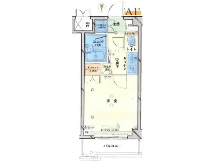 ルーブル南品川(1K/6階)の間取り写真