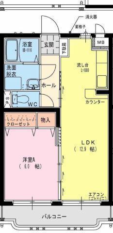クローバー(1LDK/4階)の間取り写真
