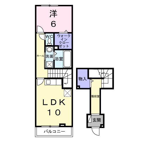エレガンス メゾン II(1LDK/2階)の間取り写真