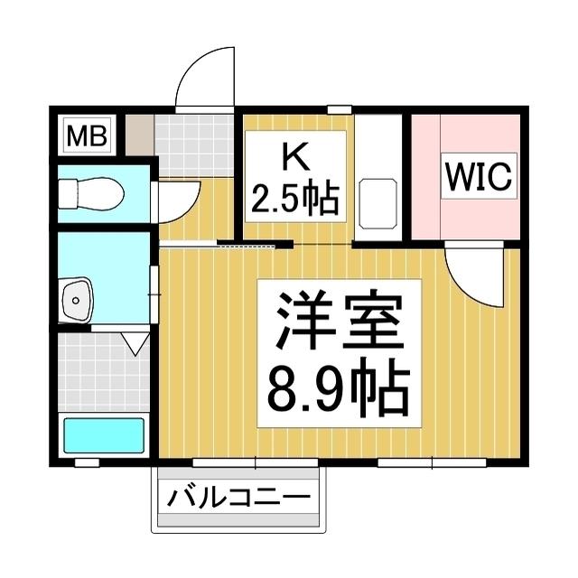 ハイツパティオ(1K/2階)の間取り写真