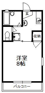 メゾンサンライズ(1K/2階)の間取り写真