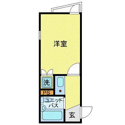 ゼネラルハイツ北千住(ワンルーム/2階)の間取り写真