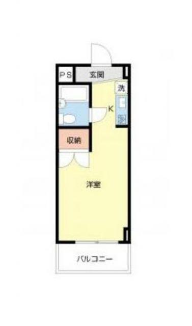 熊谷朝日第二ハイツ(ワンルーム/6階)の間取り写真