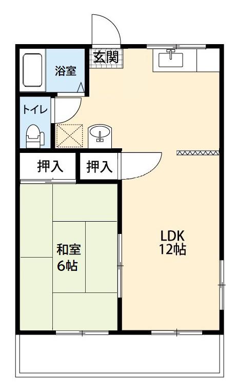 グランパス A棟(1LDK/1階)の間取り写真
