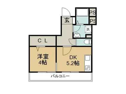 J.リヴェール佐古(1DK/3階)の間取り写真