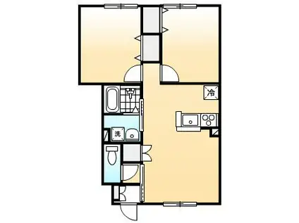 エルメゾン新涯(2LDK/1階)の間取り写真