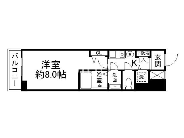 メロディハイム松原(1K/6階)の間取り写真