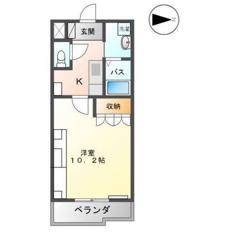 セピアローズII(1K/1階)の間取り写真