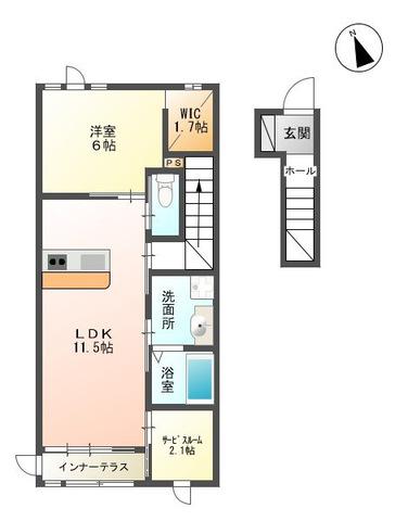 リバーテラスK(1SLDK/2階)の間取り写真