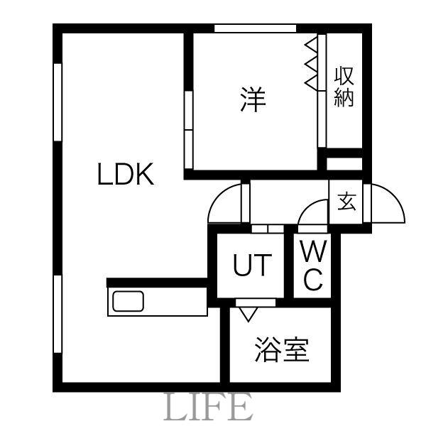 ハイムクローネ(1LDK/4階)の間取り写真