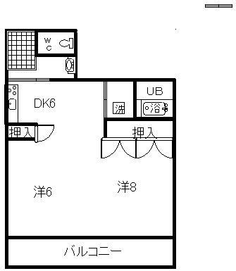 三栄ハイツ(1DK/1階)の間取り写真