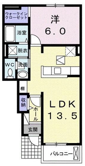 フレッシュリ-(1LDK/1階)の間取り写真