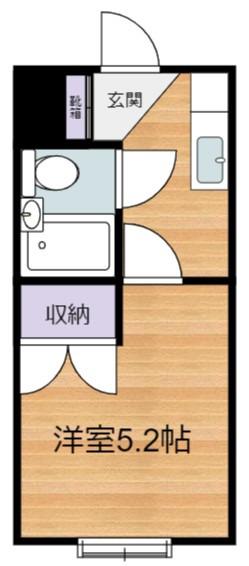 ヘリオス378谷保(1K/2階)の間取り写真
