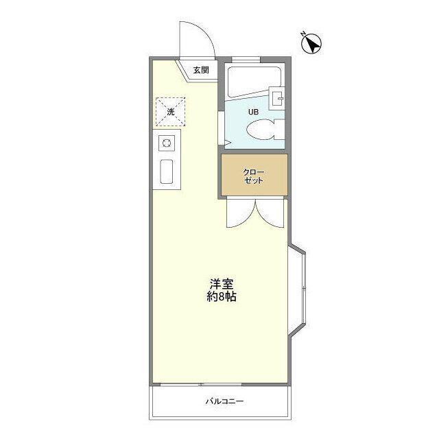 鵠沼フローラ(ワンルーム/1階)の間取り写真