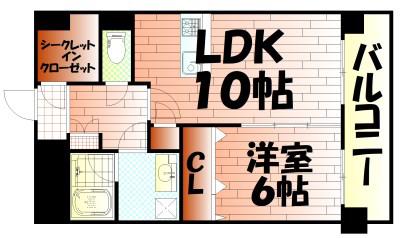 LEON篠崎(1LDK/1階)の間取り写真