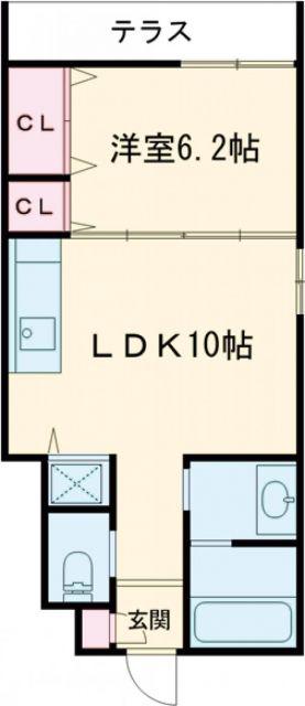 SS福田B(1LDK/1階)の間取り写真