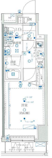 クレイシア新宿(1K/10階)の間取り写真