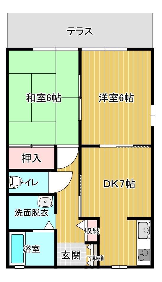 メゾン国分寺(2DK/1階)の間取り写真