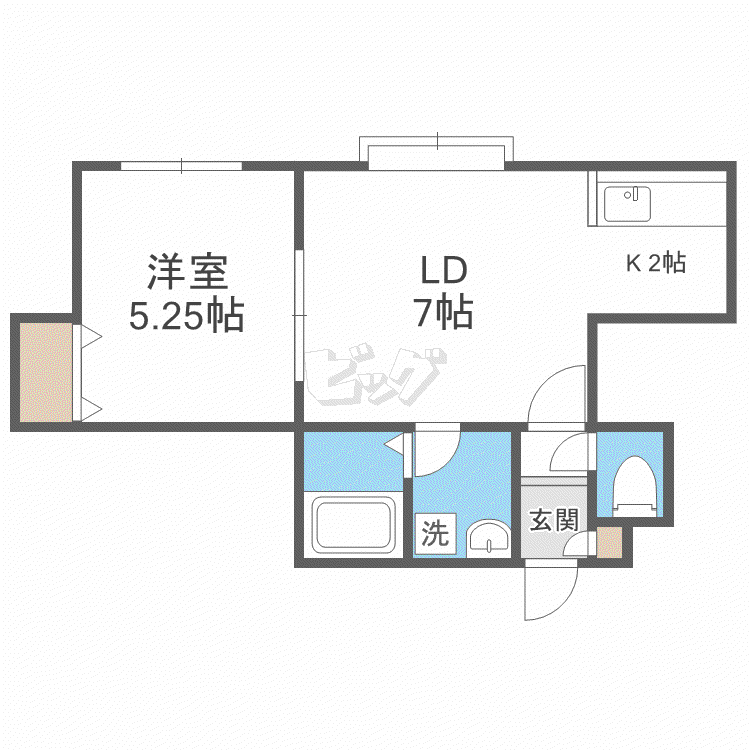 シュクルマノワール(1LDK/1階)の間取り写真