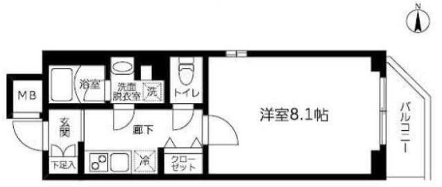 ルフレ プレミアム上北沢(1K/1階)の間取り写真