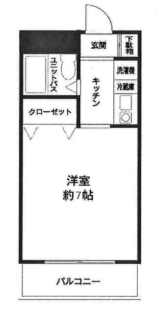 ヒルバレー妙法寺駅前(1K/2階)の間取り写真