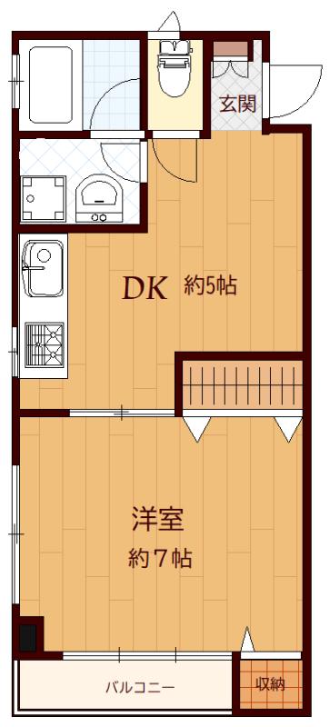 ハネーデュ(1DK/2階)の間取り写真