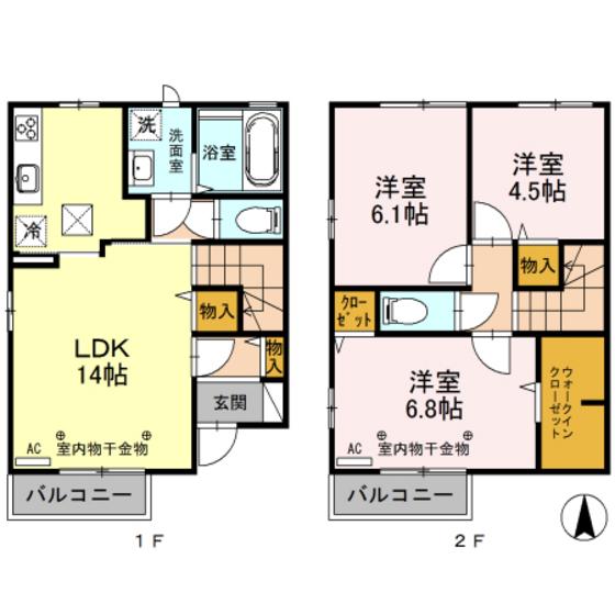 ラシーヌ南町(3LDK/1階)の間取り写真